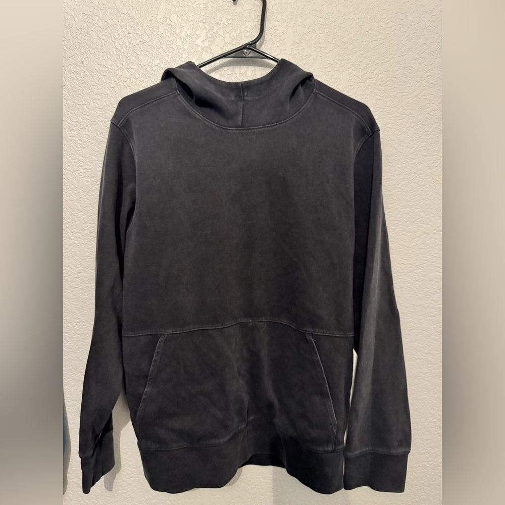 All In‎ Motion Mens Black Pullover Hoodie Sweatshirt Hooded Pocket Size M
